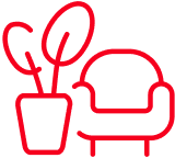 Couch and plant icon