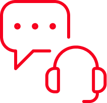 Headset and chat bubble. 