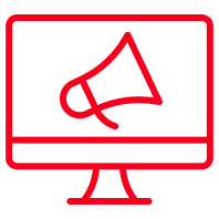 Megaphone displayed on a computer monitor. 
